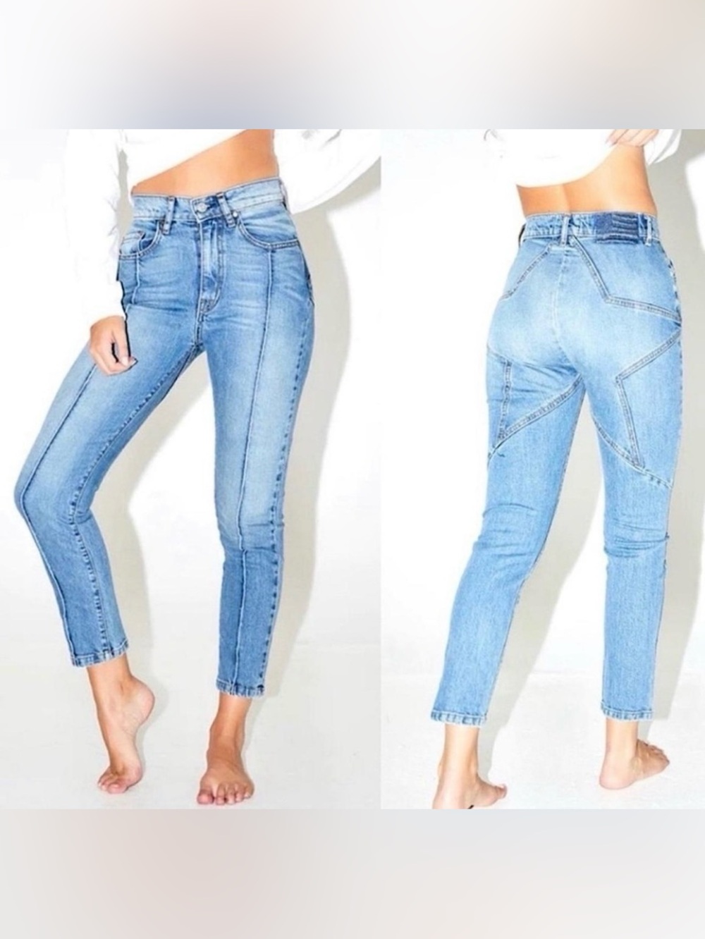 REVICE Star Back High-Rise Skinny Jeans. Size 26